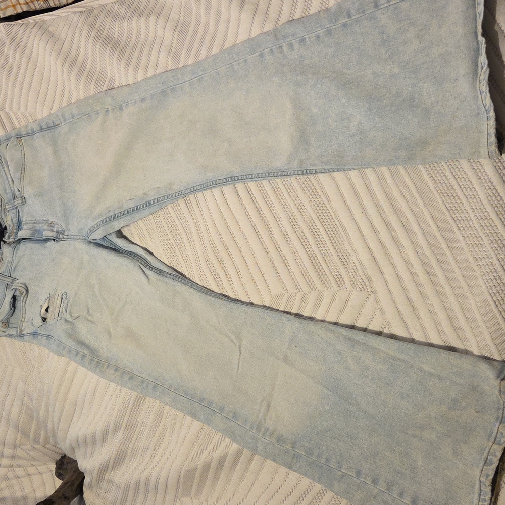 BUNDLE Light Blue Distressed AND Black Aeropostale Size 12 Flared Jeans